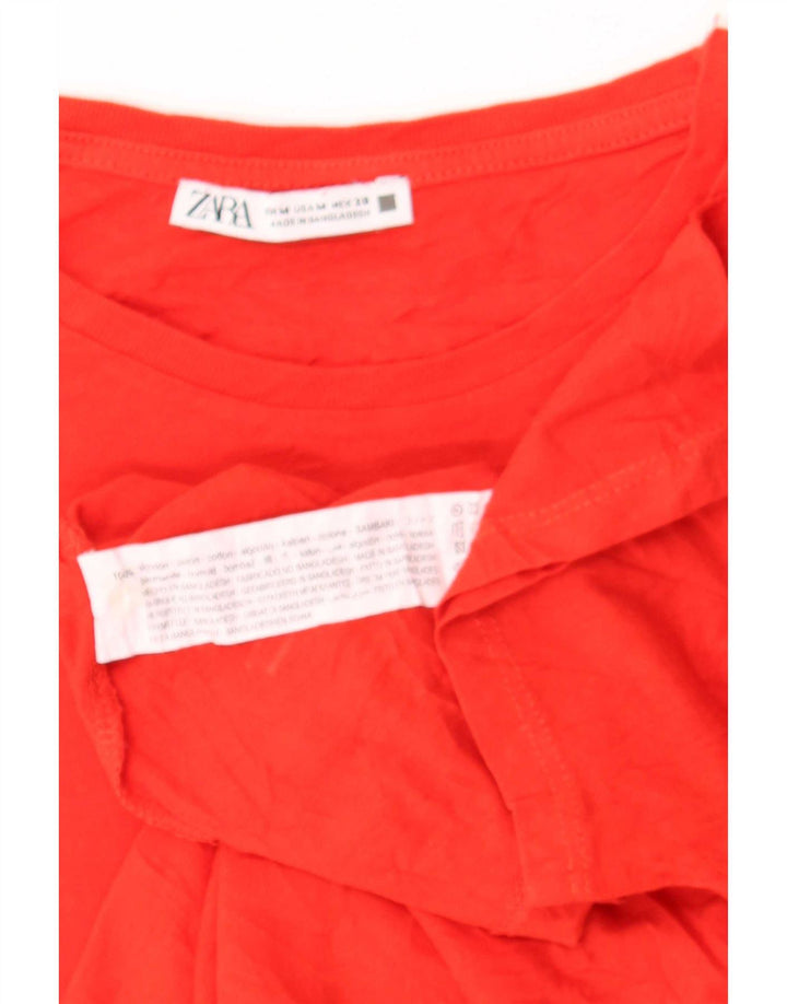 Tricou pentru femei Zara UK 14 Bumbac roșu mediu