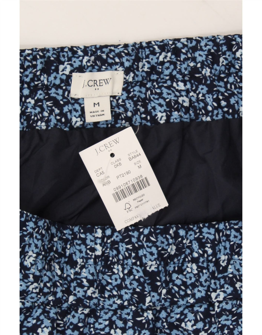 J. CREW Womens Pencil Skirt Medium W32  Navy Blue Floral Polyester Vintage J. Crew and Second-Hand J. Crew from Messina Hembry 