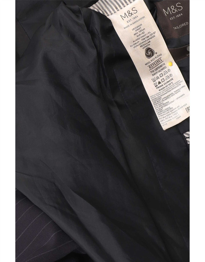Jachetă pentru bărbați Marks & Spencer IT 42 Medium Bleumarin Pinstripe