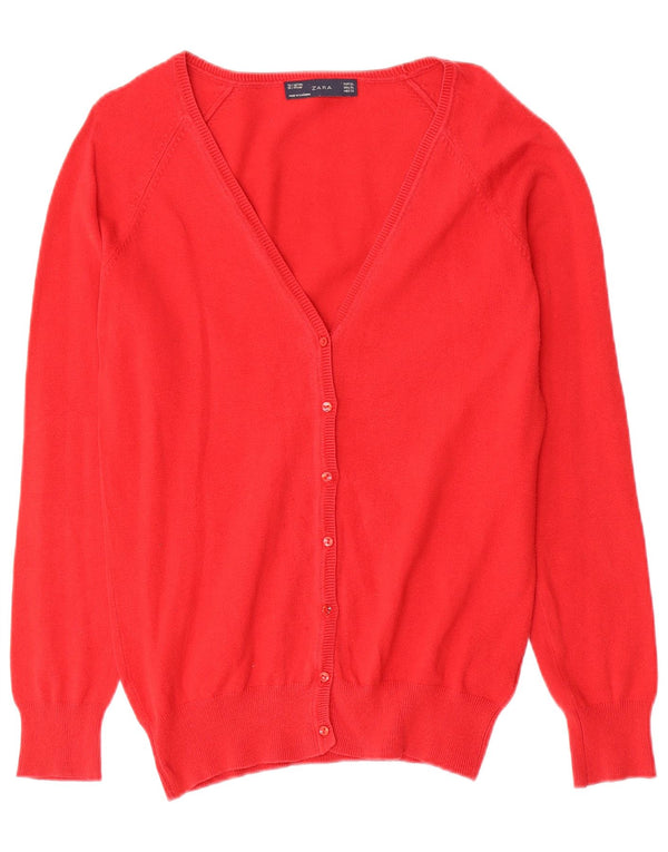 Pulover cardigan pentru femei Zara UK 18 XL bumbac roșu