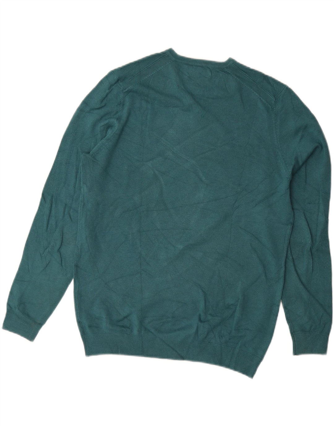 Pulover ZARA pentru bărbați, cu decolteu în V, din viscoză verde medie