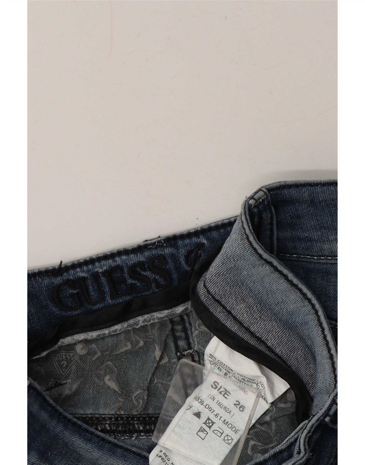 Blugi slim pentru femei Guess W26 L34 bumbac albastru