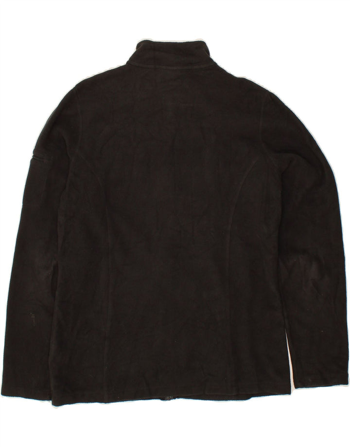 L.L.BEAN Womens Graphic Fleece Jacket UK 14 Medium Black Polyester Vintage L.L.Bean and Second-Hand L.L.Bean from Messina Hembry 