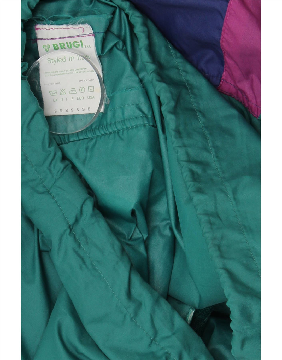 Jachetă de ploaie Brugi pentru bărbați, cu ajustare largi, UK 36, mică, verde, poliamidă color bloc
