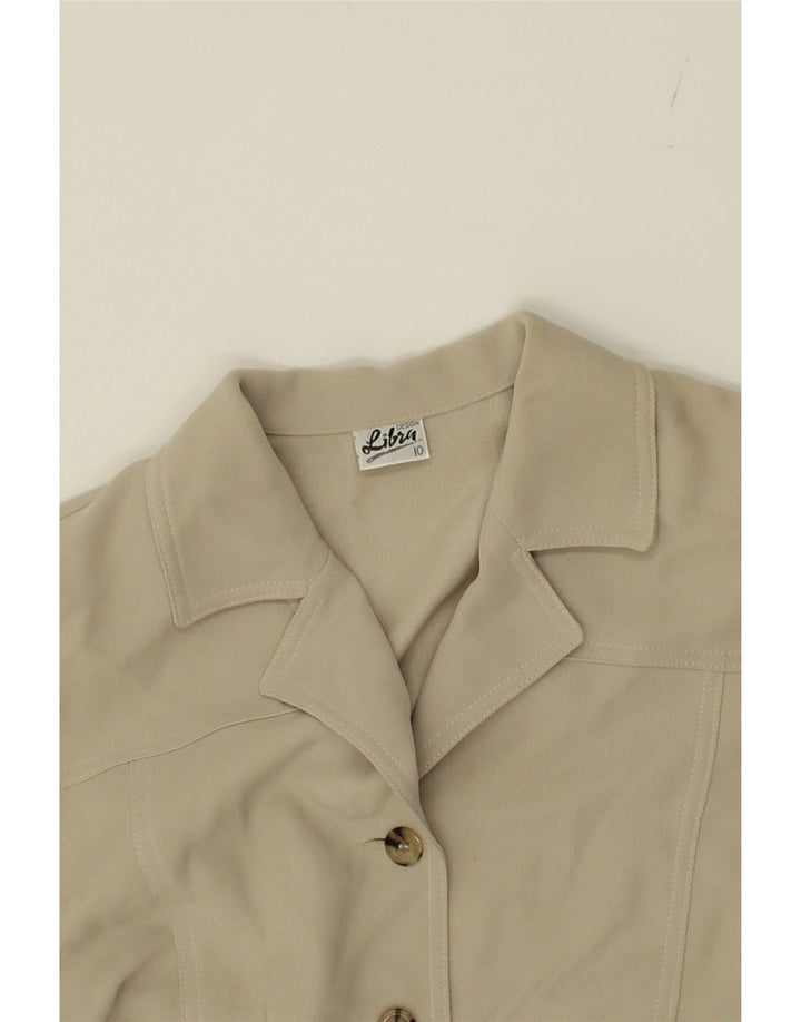LIBRA Womens Overcoat UK 10 Small Beige Polyester Vintage Libra and Second-Hand Libra from Messina Hembry 