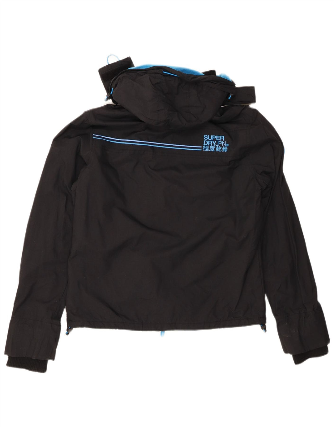 SUPERDRY jachetă de vânt pentru femei cu glugă, UK 12, nailon mediu negru