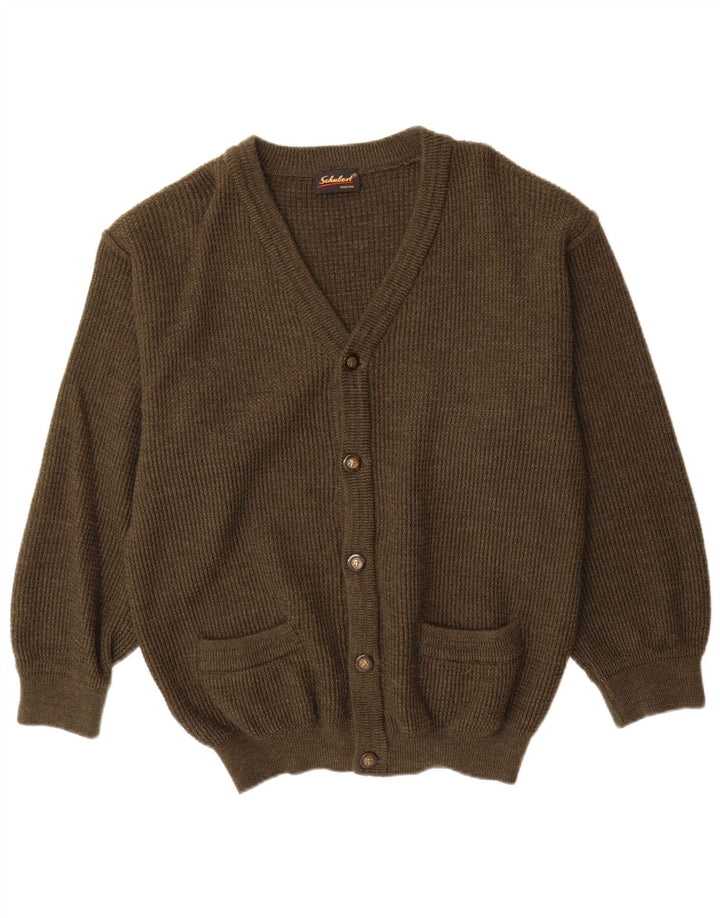 Pulover Cardigan Vintage pentru bărbați IT 50 Medium Khaki Lână nouă