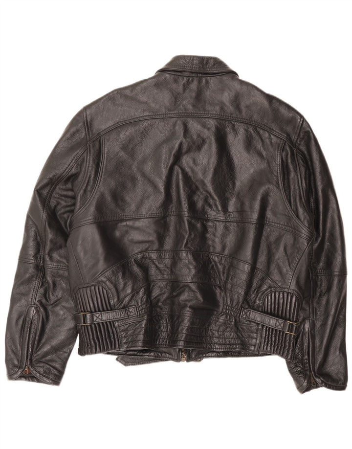 Jachetă de piele vintage pentru bărbați UK 38 Medium Black