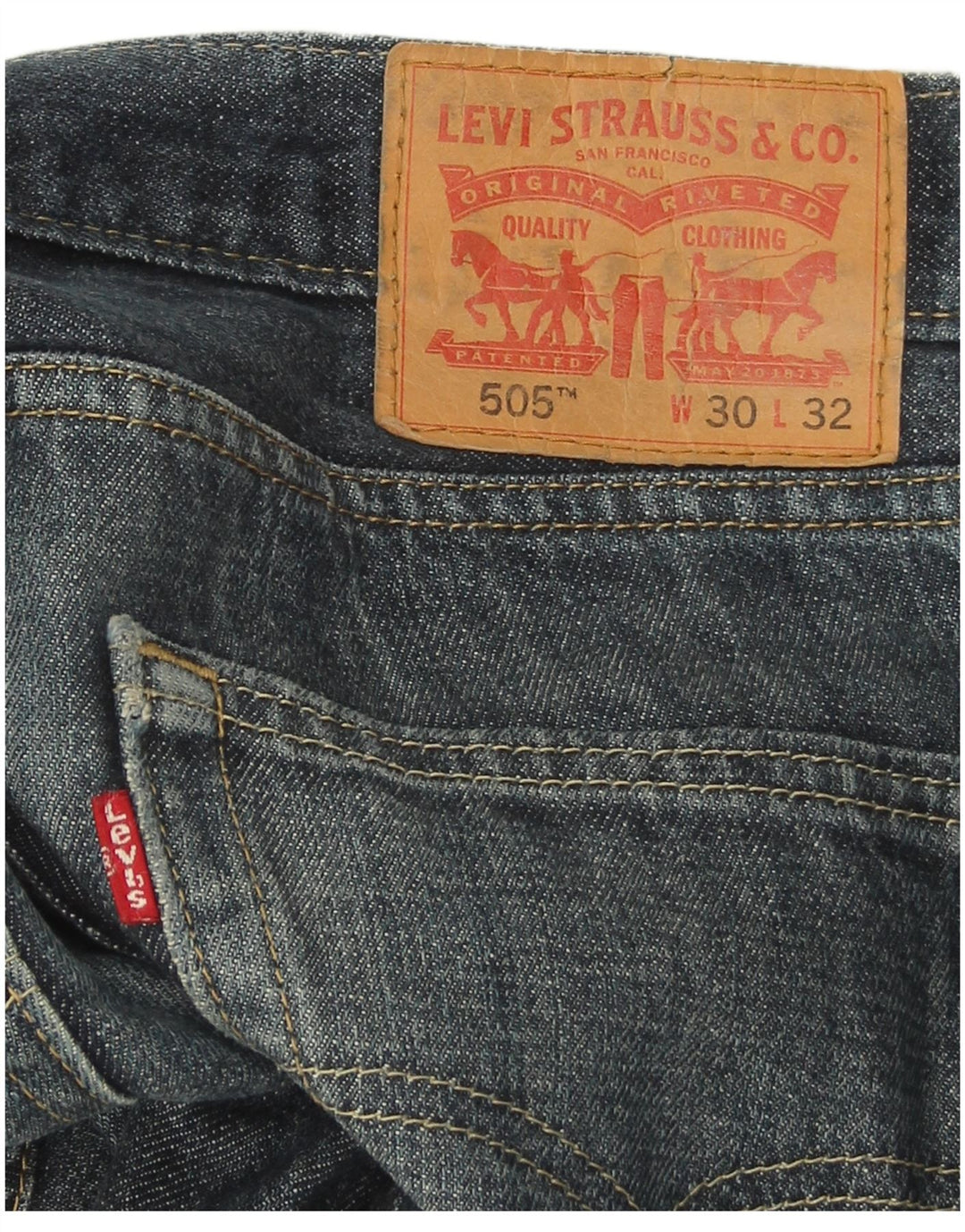 Blugi drepti pentru bărbați Levi's 505 W30 L32 Bumbac albastru
