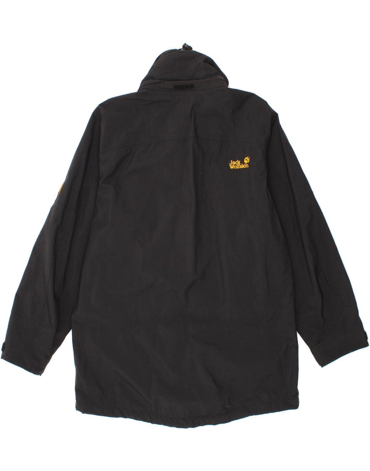 JACK WOLFSKIN Womens Windbreaker Jacket UK 12/14 Medium Black Polyamide Vintage Jack Wolfskin and Second-Hand Jack Wolfskin from Messina Hembry 
