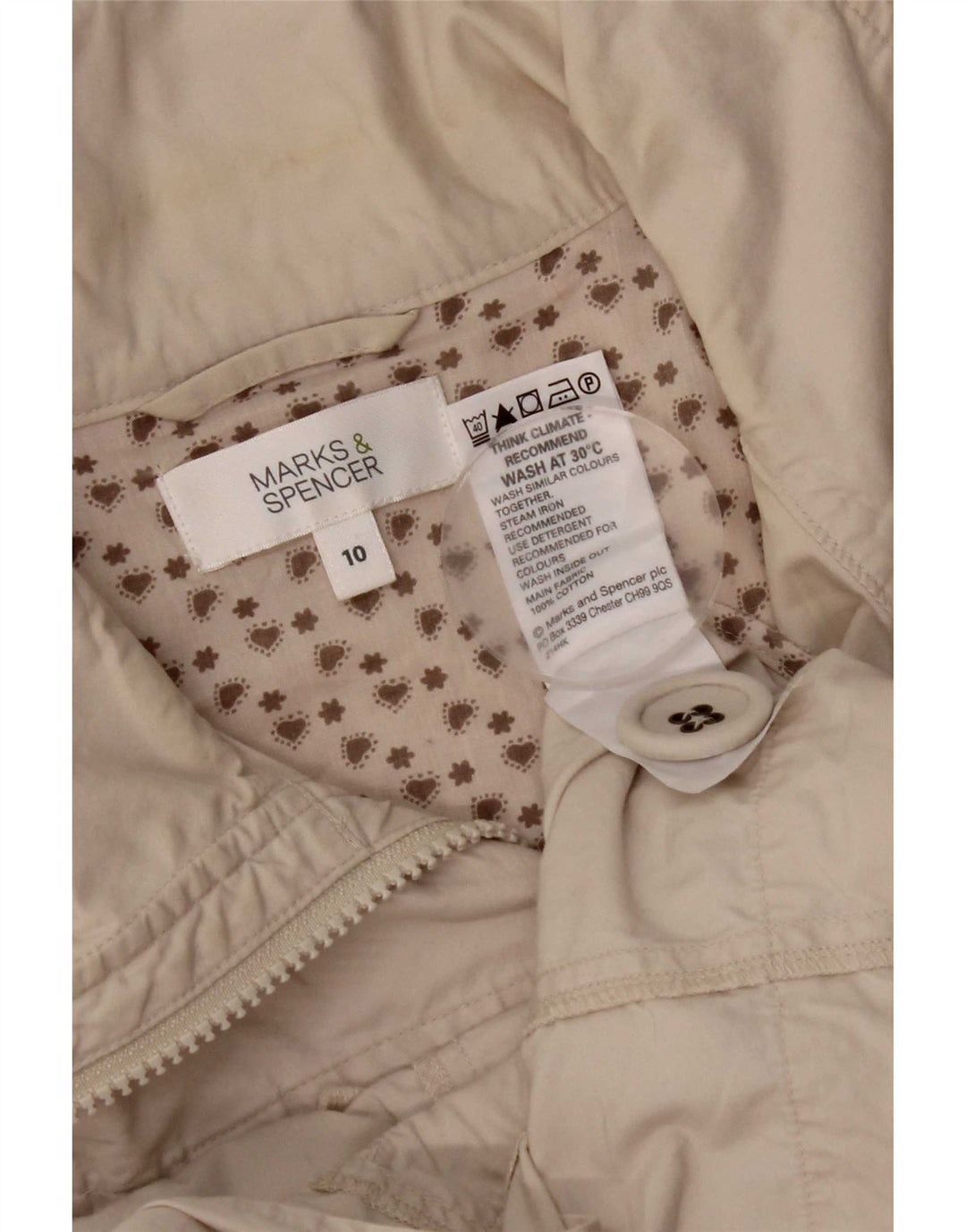 Marks & Spencer jachetă utilitare pentru femei UK 10 mic, bej, bumbac