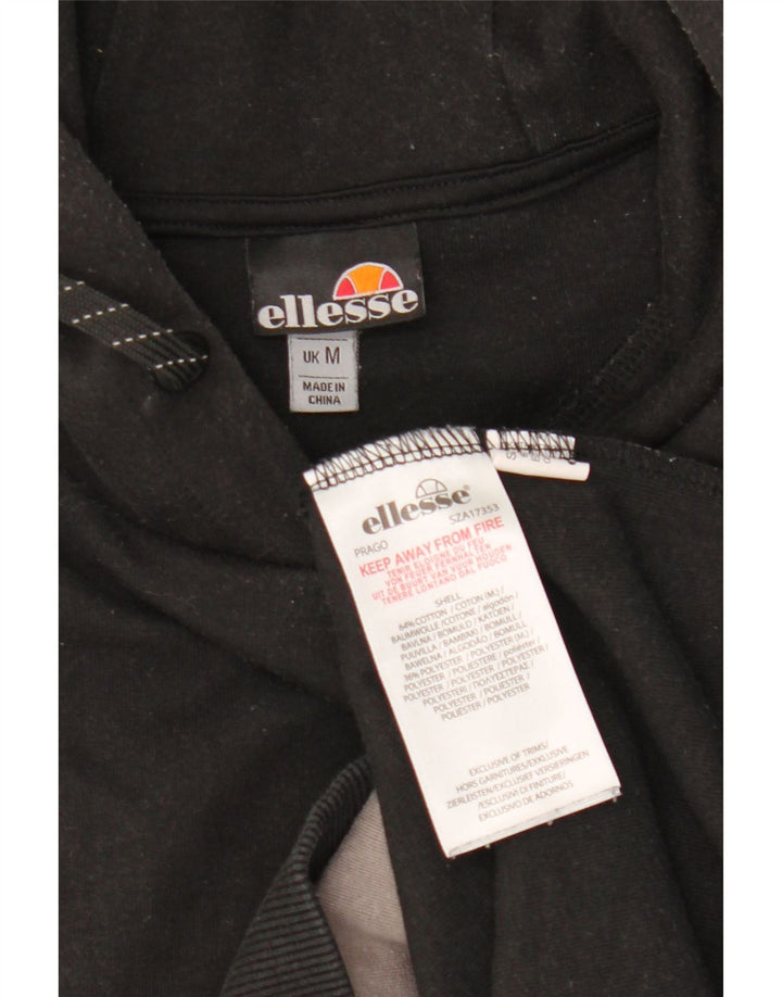Pulover cu glugă pentru bărbați Ellesse, bumbac negru mediu, bloc de culoare