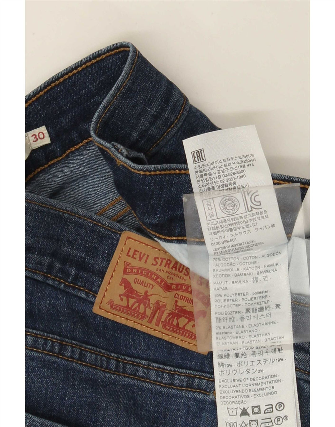 Blugi drepți modelați 314 pentru femei Levi's L30 L32 Bumbac albastru
