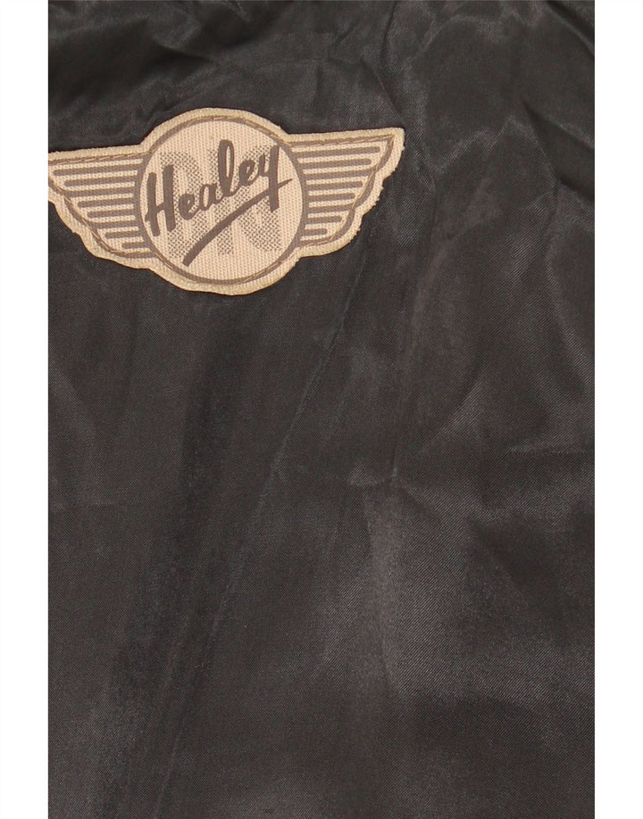 Vestă de piele vintage pentru bărbați, mare, neagră, mozaic