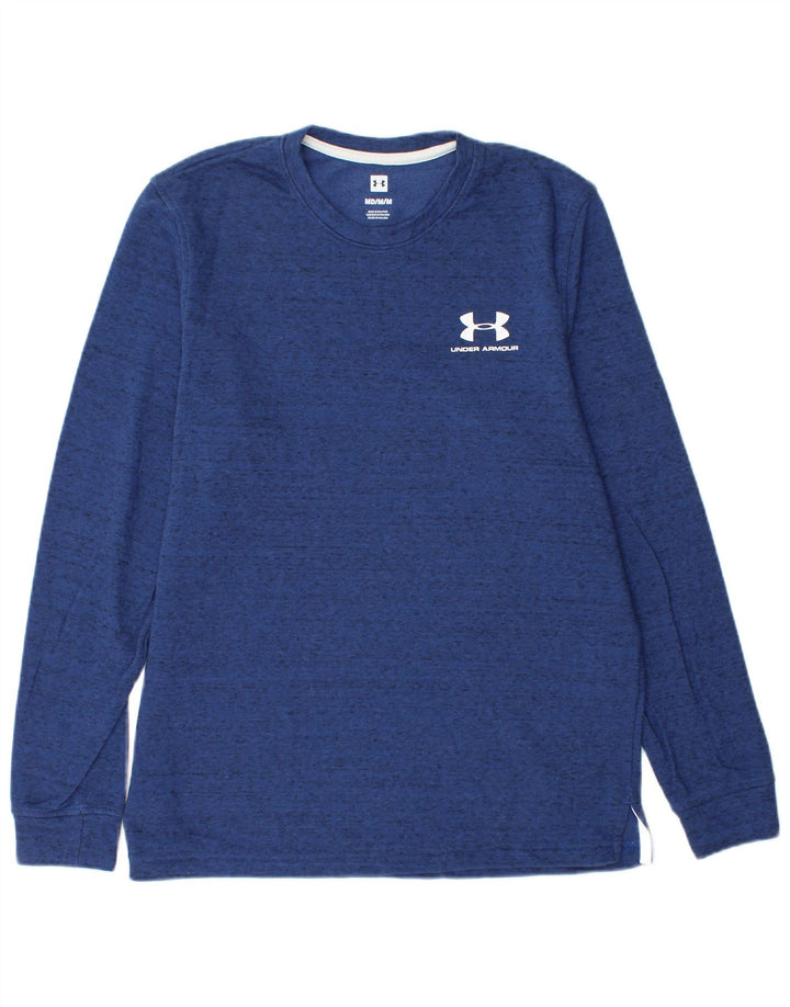 Pulover grafic pentru bărbați Under Armour, bumbac cu pături albastru mediu