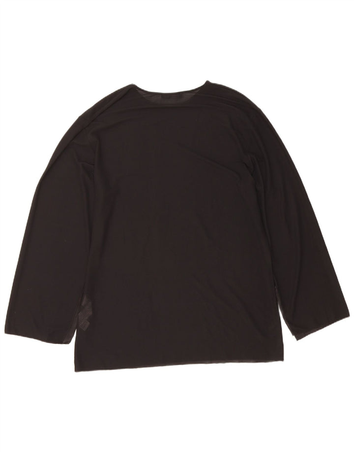 Top pentru femei Zara cu mânecă lungă UK 14 Medium Negru Poliester