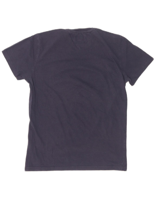 Tricou cu grafic Tommy Hilfiger pentru femei Top UK 12 Medium Bleumarin Bumbac