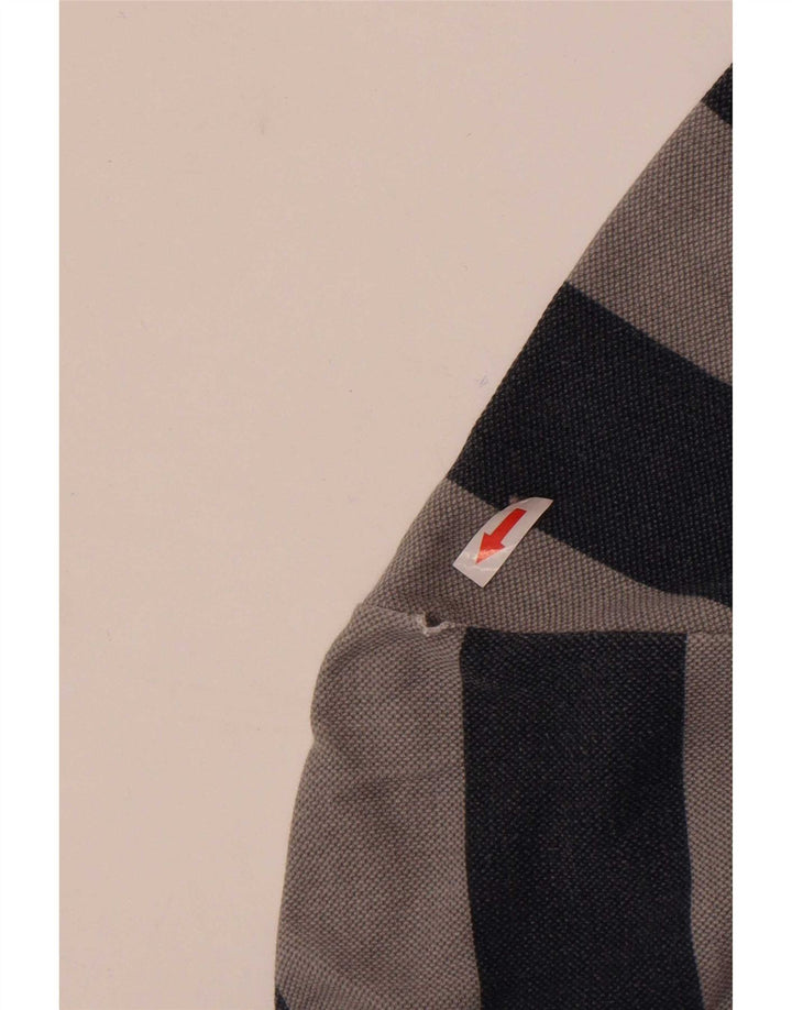 Crew Clothing Hanorac pentru bărbați, cu fermoar și gât, Jumper Medium Gri în dungi