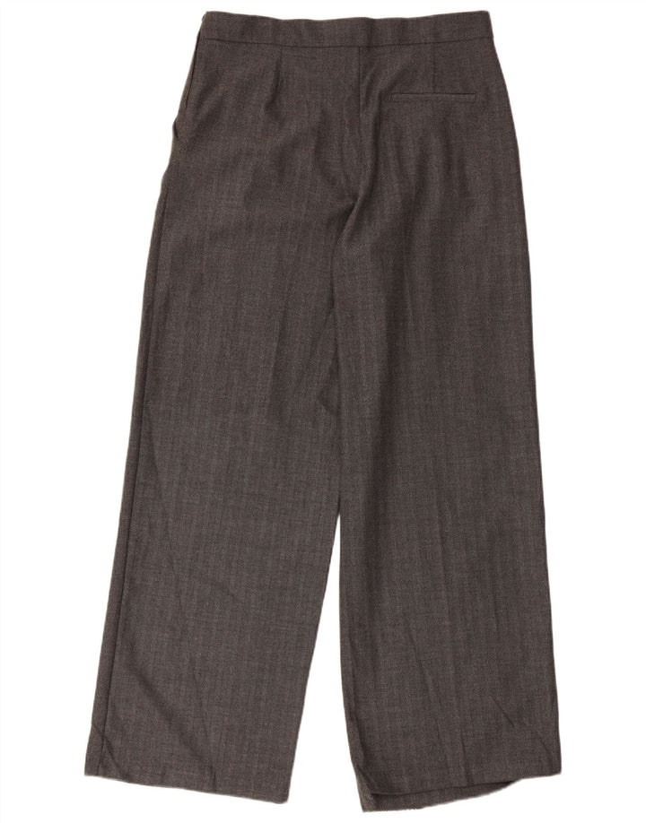 Pantaloni chino pentru femei cu picioare largi Zara Mediu L28 L30 Gri Herringbone