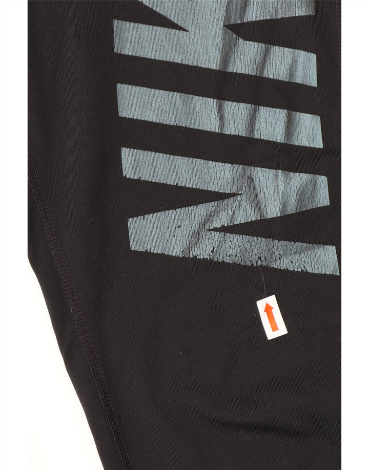 NIKE Womens Graphic Leggings UK 10 Small  Black Polyester