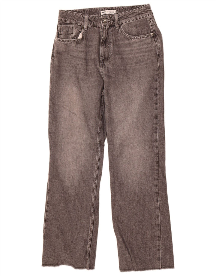 Blugi drepti pentru femei Zara EU 38 Mici L28 L27 Bumbac gri