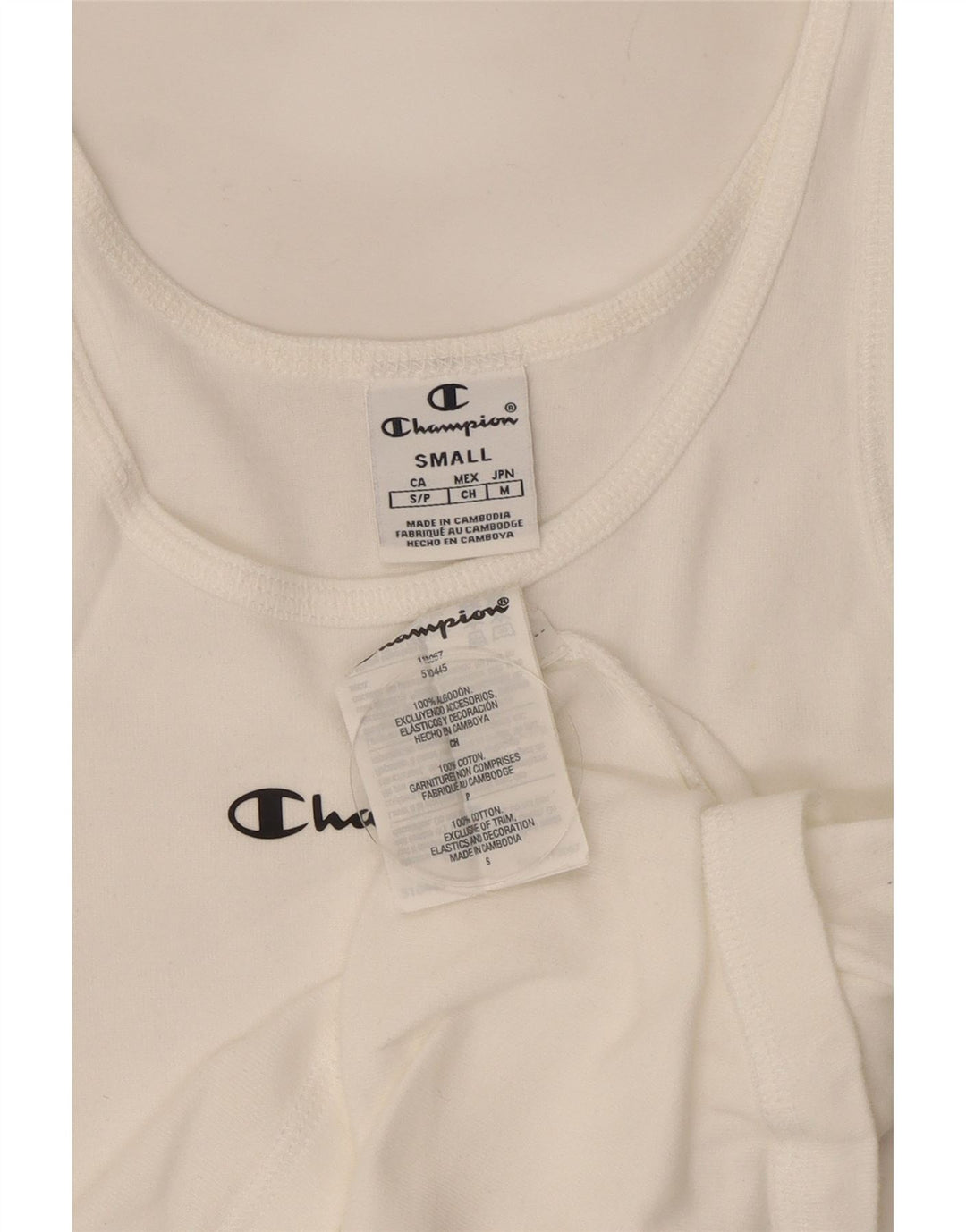Vest Vest Top pentru femei Champion UK 8 Small Bumbac alb