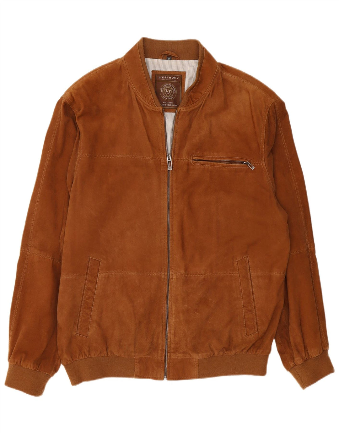 WESTBURY Bomber din piele intoarsa pentru barbati EU 54 2XL din piele maro