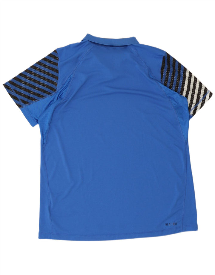 Tricou polo pentru bărbați Adidas 2XL poliester cu dungi albastre