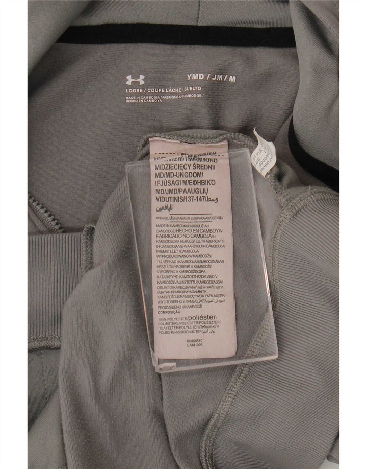 Pulover cu capota cu fermoar Under Armour pentru băieți 9-10 ani, gri mediu, bloc de culoare