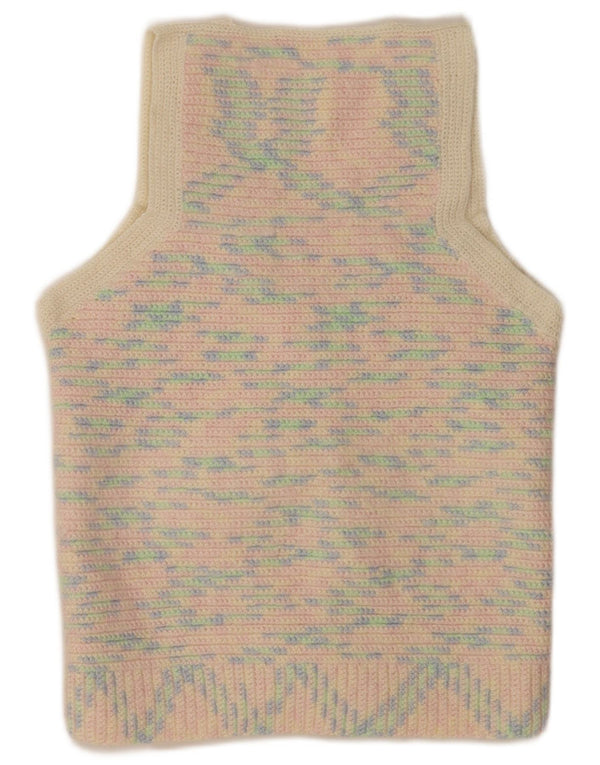 Pulover Cardigan Vintage pentru Damă UK 14 Medium Multicolore Pete