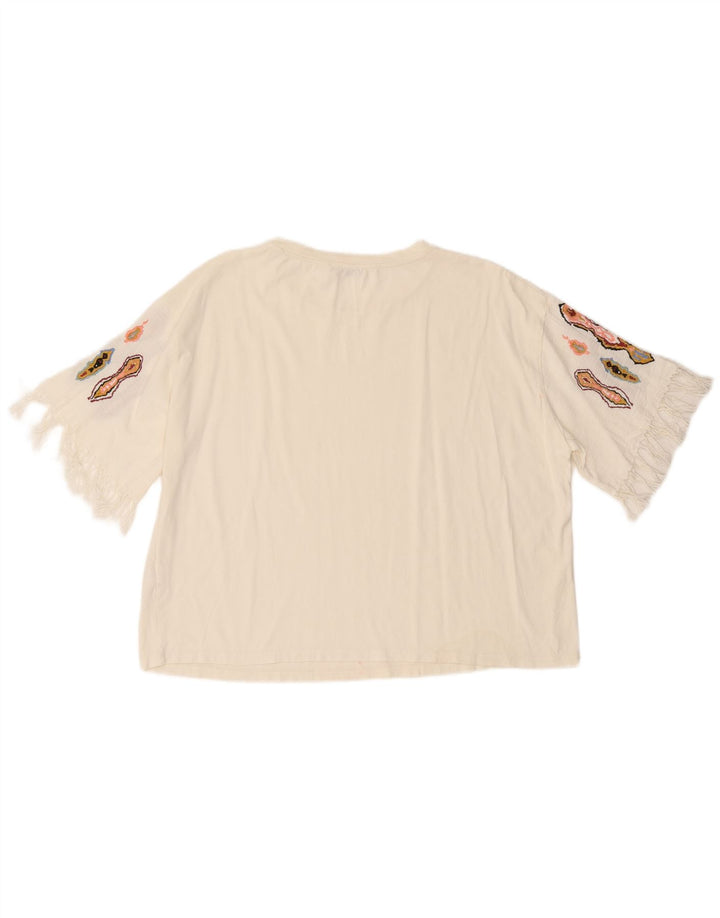 Tricou pentru femei Zara UK 16, mare, alb, bumbac