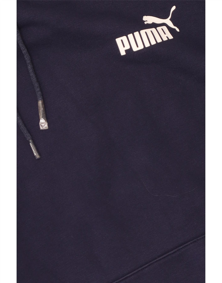 Pulover pentru bărbați Puma Graphic Hoodie Jumper mediu din bumbac bleumarin