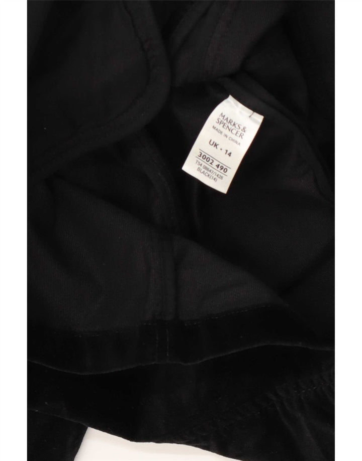 Jachetă pentru femei Marks & Spencer din catifea cu 3 nasturi, UK 14, negru mediu