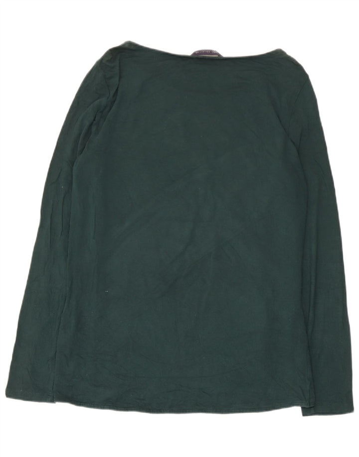 Marks & Spencer Top pentru femei cu mânecă lungă UK 12 Medium Green Paisley Viscose