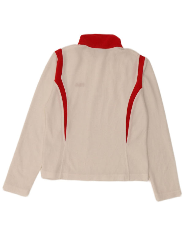 Fila Womens Zip Neck Top Long Sleeve UK 8 Small White Colourblock Polyester