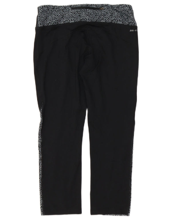Leggings Nike Dri Fit Graphic Capri pentru femei UK 14 Medium Black Animal Print