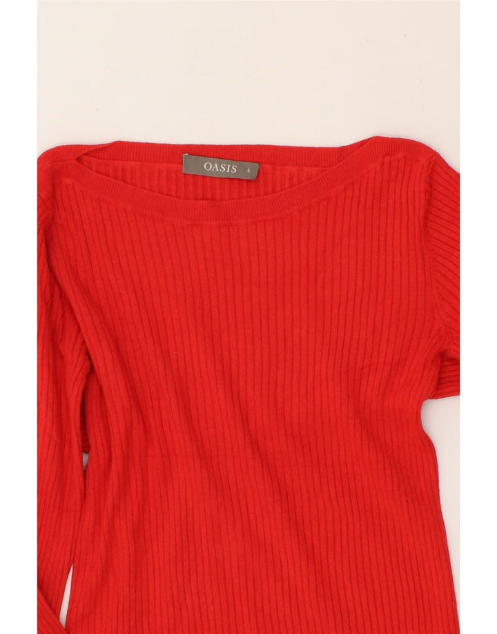 OASIS Womens Boat Neck Jumper Sweater UK 8 Small Red Viscose Vintage Oasis and Second-Hand Oasis from Messina Hembry 