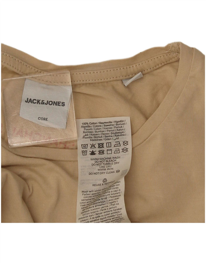 Tricou grafic Jack & Jones pentru bărbați Top mic, bej, bumbac