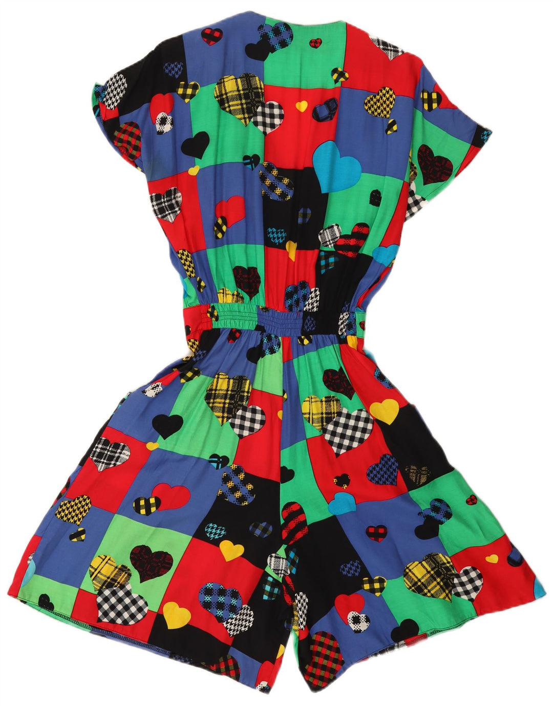Costum pentru femei Vintage UK 12 Medium Multicolor Patchwork Viscose Heart
