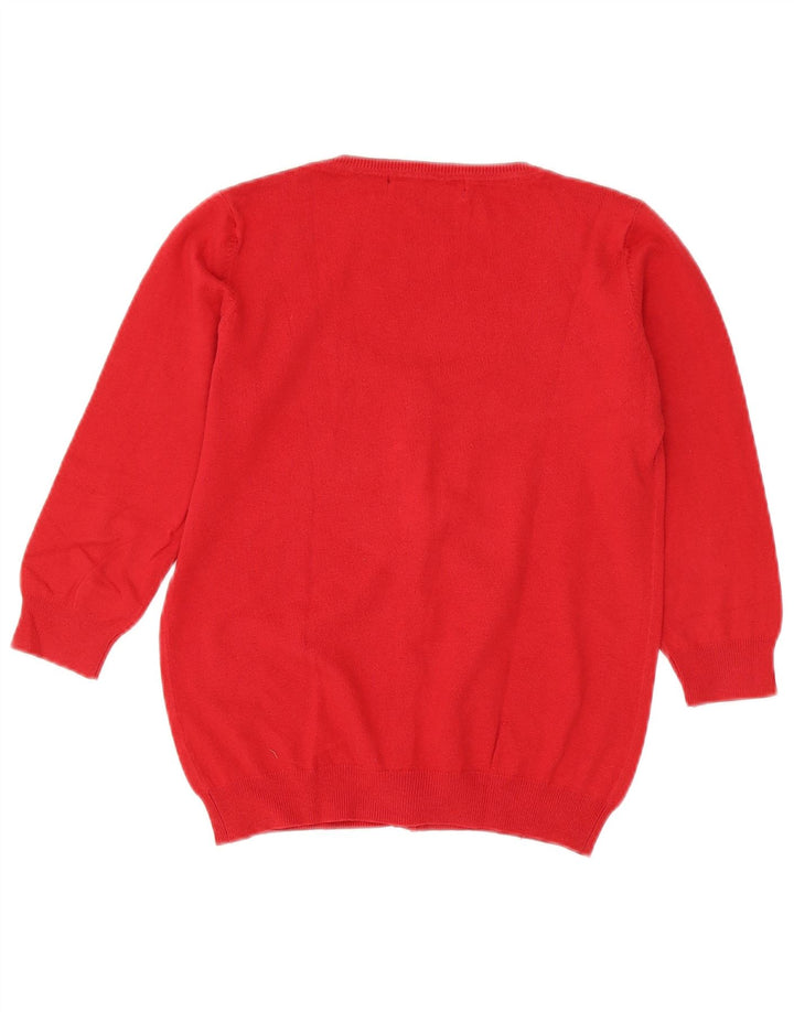 Pulover cardigan pentru femei cu mâneci 3/4 Zara UK 12 Roșu mediu