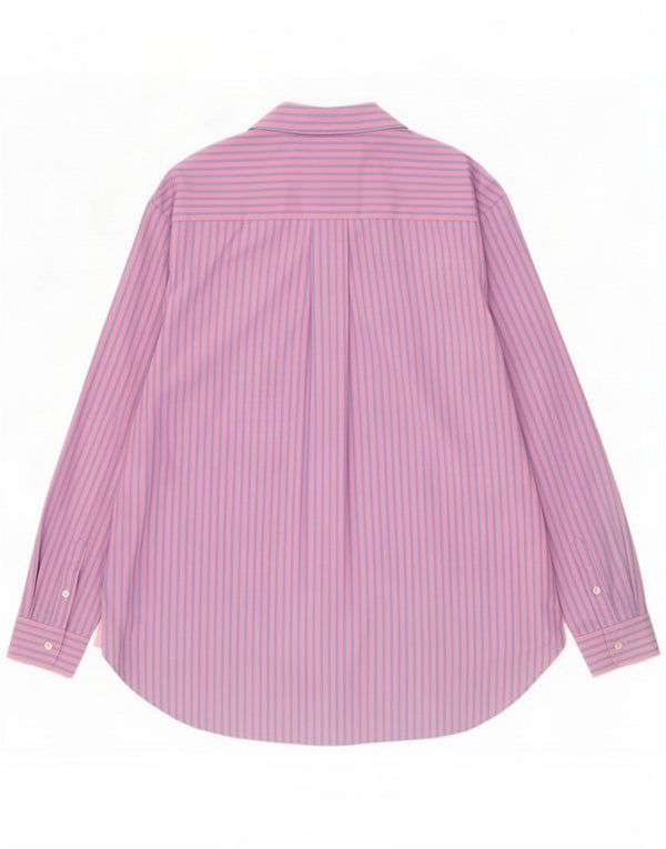 Crew Clothing Cămașă relaxată pentru femei UK 16 Large Pink Pinstripe Bumbac