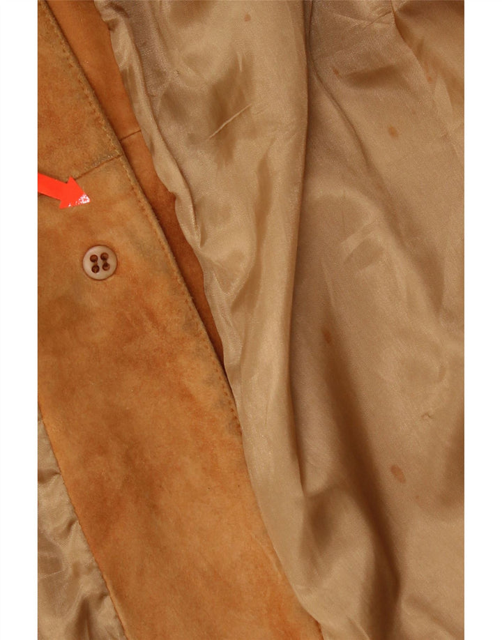 Jachetă vintage de piele intoarsa pentru femei IT 46 mare maro din piele