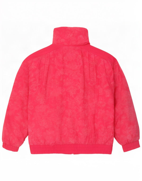 Jachetă căptușită supradimensionată pentru femei vintage IT 46 mare bumbac floral roz