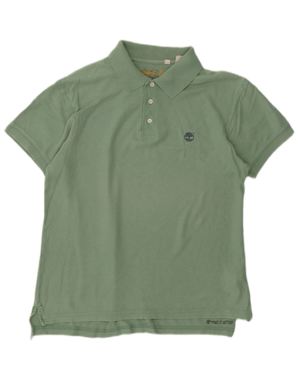 Tricou polo Timberland pentru bărbați, bumbac verde mediu