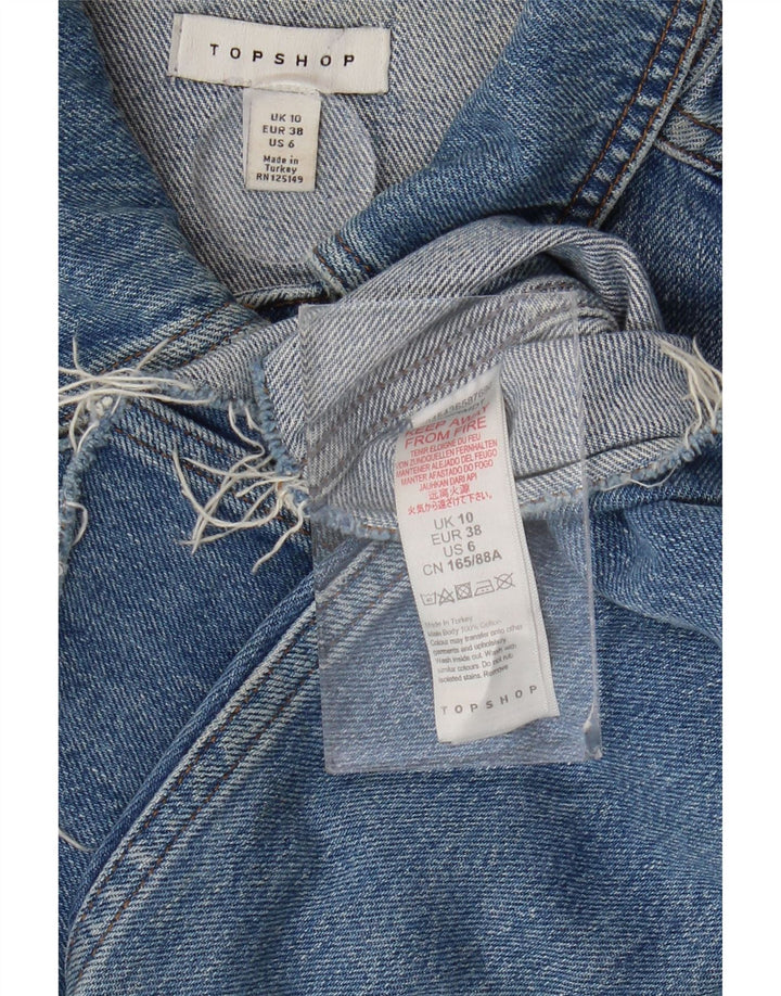 Jachetă de blugi supradimensionată pentru femei Topshop UK 10, bumbac albastru mic