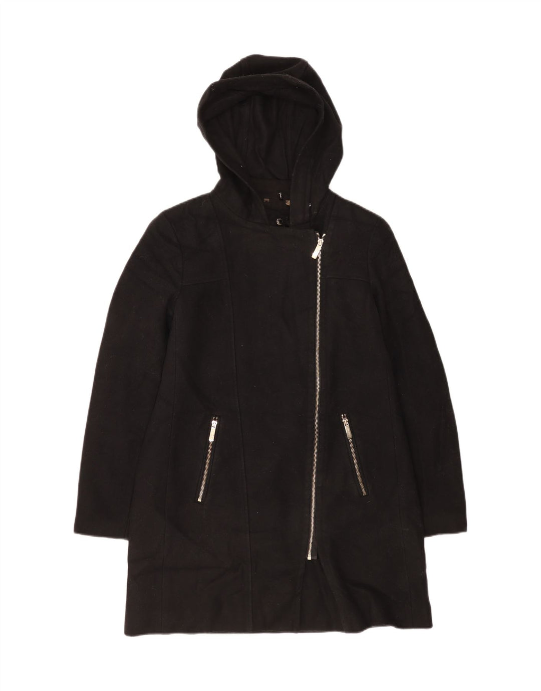 Palton cu glugă Calvin Klein pentru femei UK 16 mare lână neagră