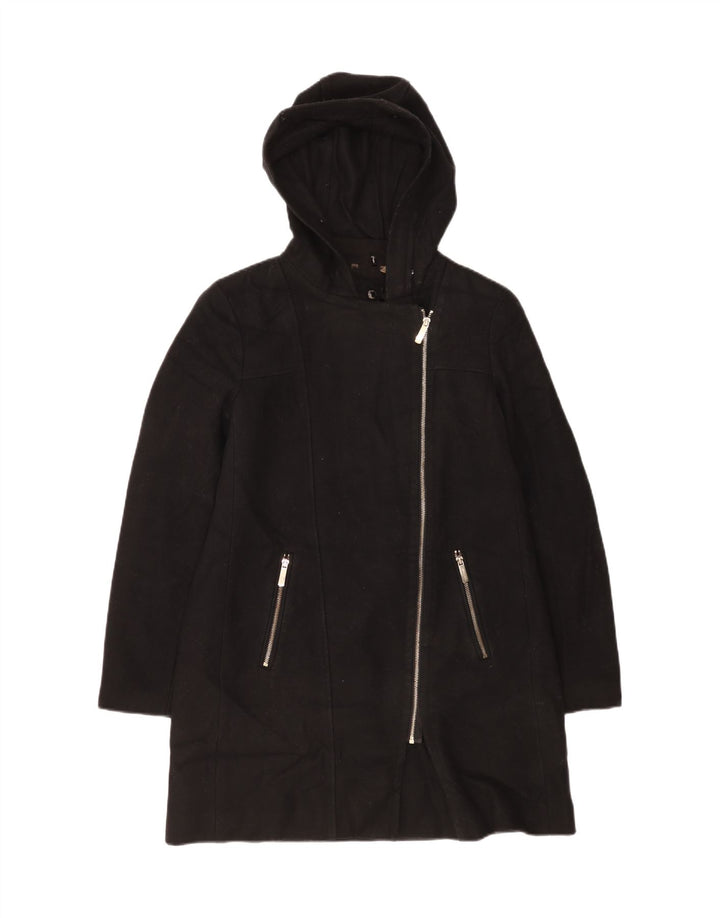 Palton cu glugă Calvin Klein pentru femei UK 16 mare lână neagră