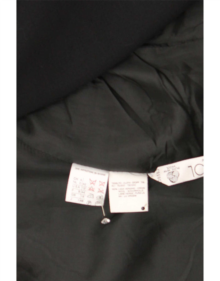 Jachetă Blazer pentru femei Max Mara cu 1 nasture UK 16 Lână virgină mare neagră