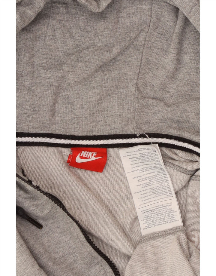 Pulover NIKE pentru femei cu fermoar, UK 12, bumbac gri mediu