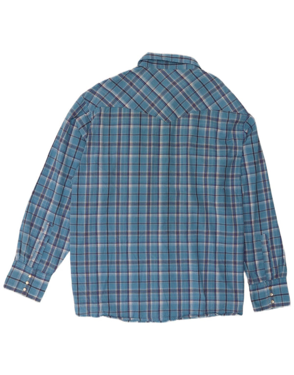 Cămașă pentru bărbați Wrangler 2XL, bumbac cu carouri albastre